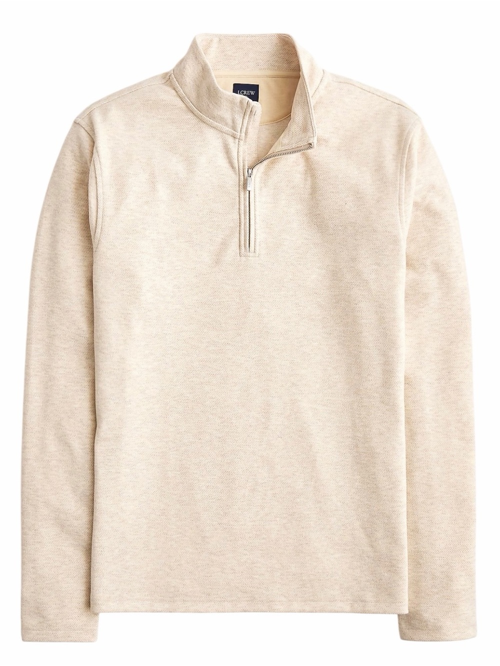 NWT! J. Crew Double-Knit Quarter-Zip in Neutral Heather White. Size XXL.